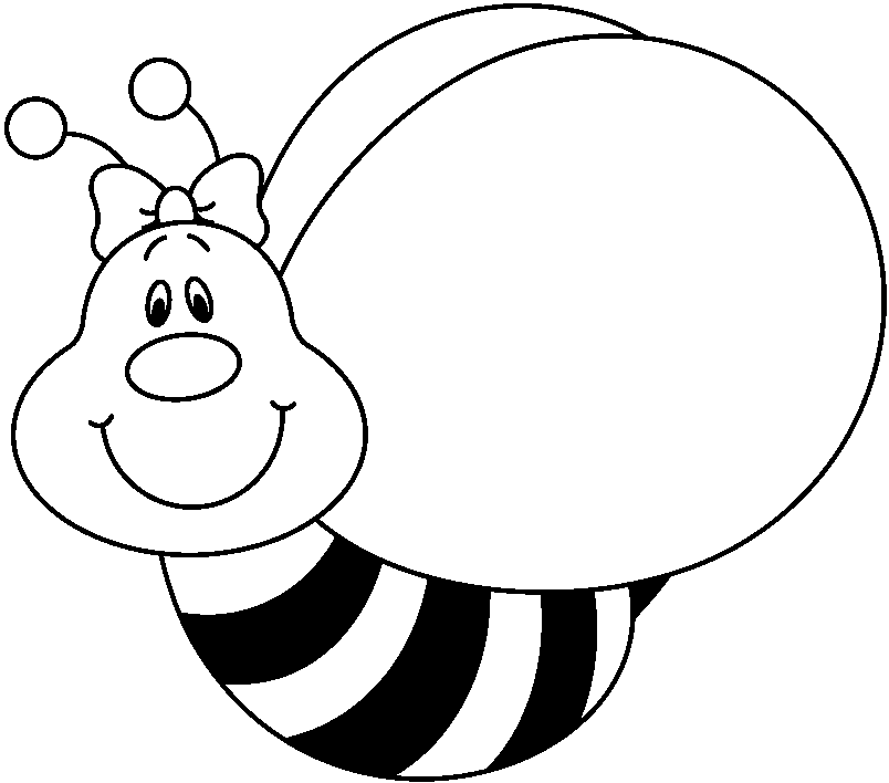 Black and white bee clipart