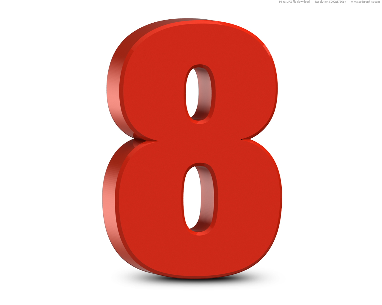 Red Number 8 Clipart