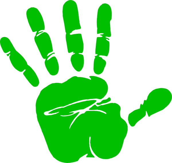 Green Handprint Clip Art - vector clip art online ...