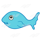 A Beka Book :: Clip Art :: Blue Fish—with a small tail fin