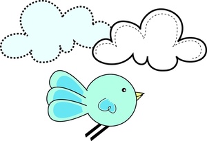 Flying Bird Clipart Image - Cute little cartoon bird flying ...
