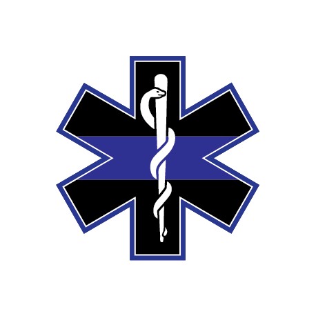 Thin Blue Line Star Of Life Decals - Fire Safety Decals