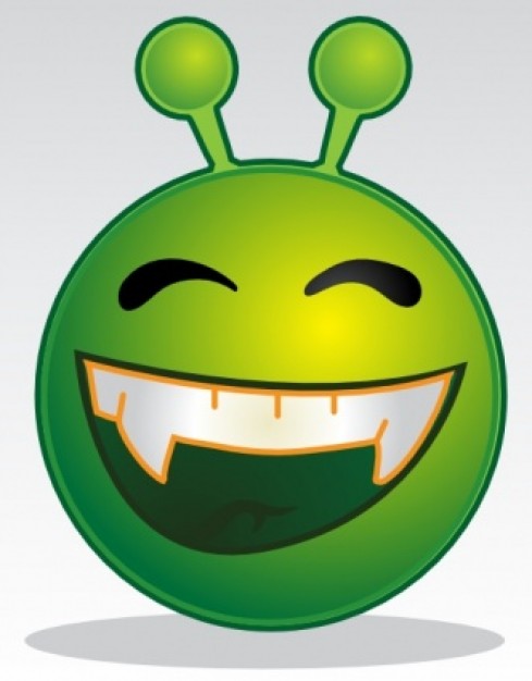 Smiley Green Alien clip art | Download free Vector