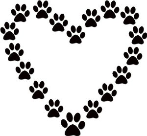 Amazon.com - Dog Paw Print Heart Dog Lover Black Vinyl Wall Decal