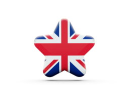 Star icon. Flag icon of United Kingdom