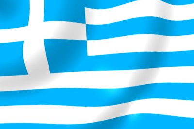 Flag of Greece slowly waving in the wind - SD stock video clip