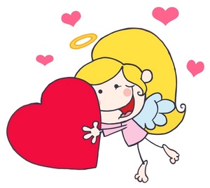 Angel Clipart Image - Little angel girl with a giant heart