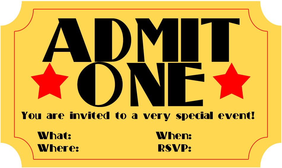 Free golden ticket invitation template