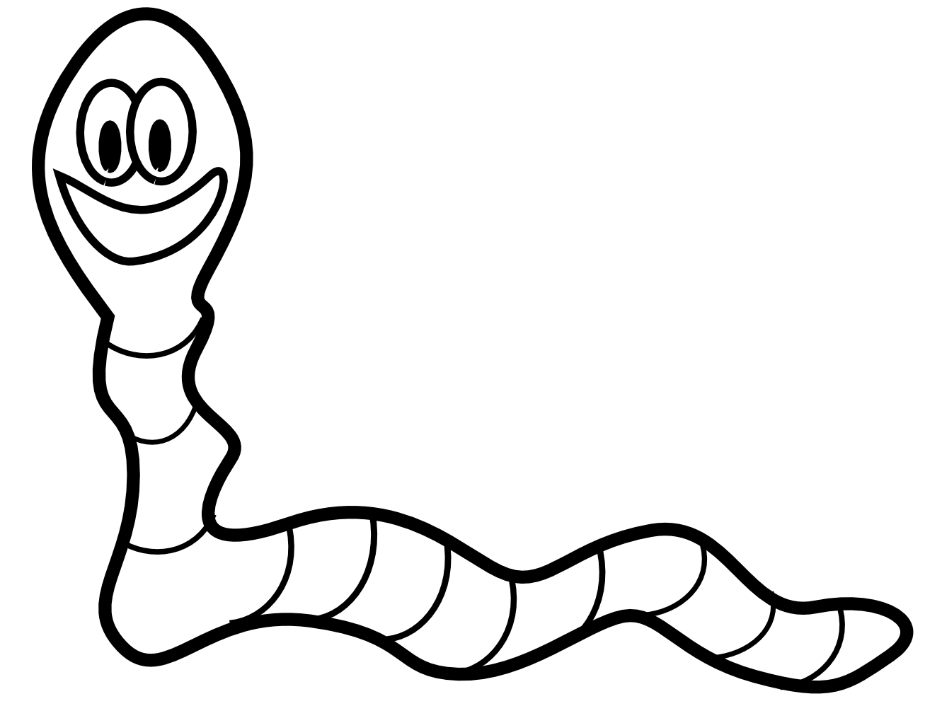 Worm Black And White Clipart