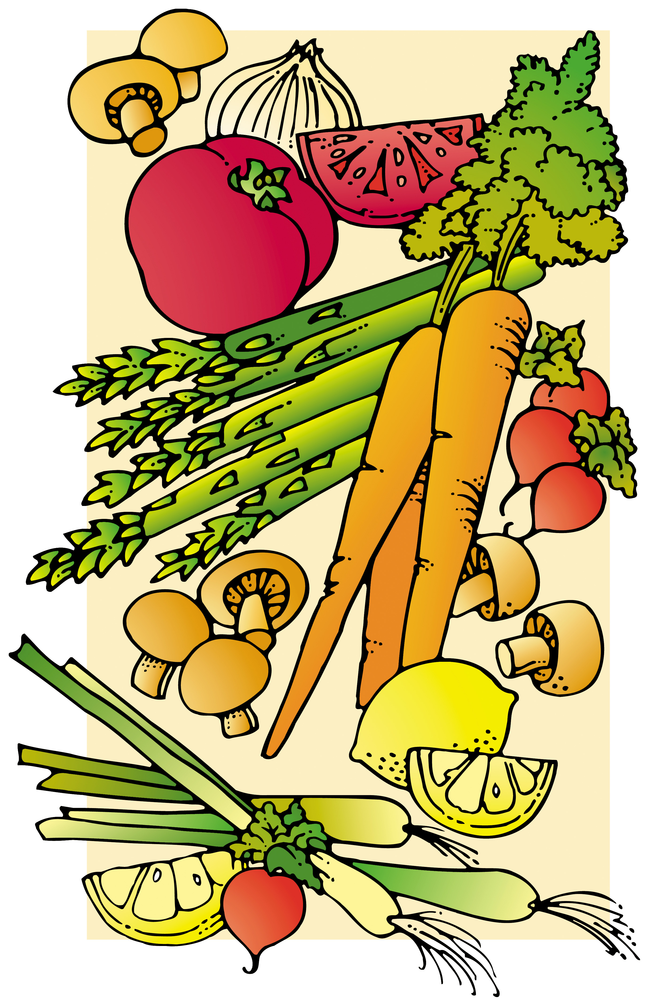 Cartoon food clipart chart