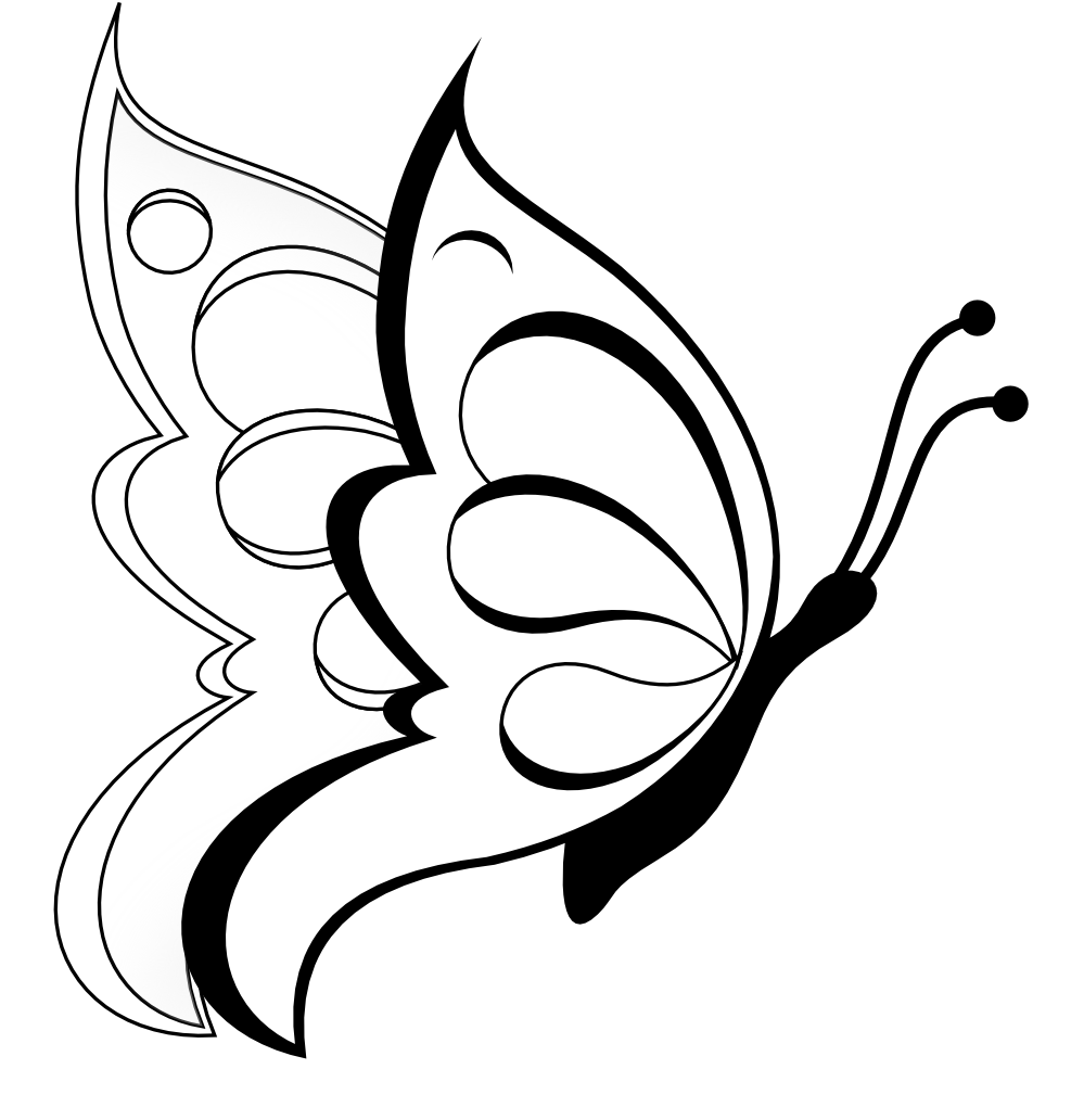 Clip Art Butterfly Black And White