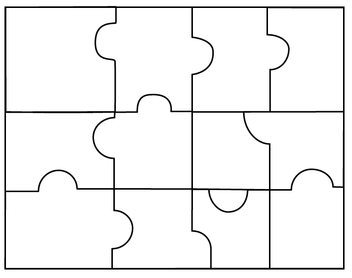 5 Piece Puzzle Template