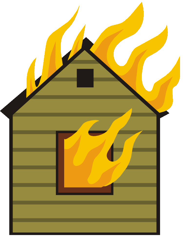 Free clipart house burning
