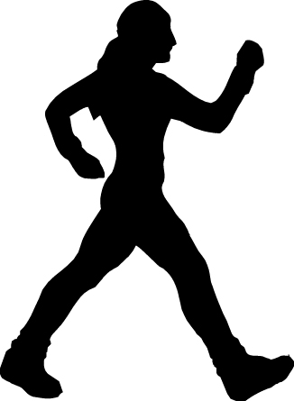 Human walking clipart black and white