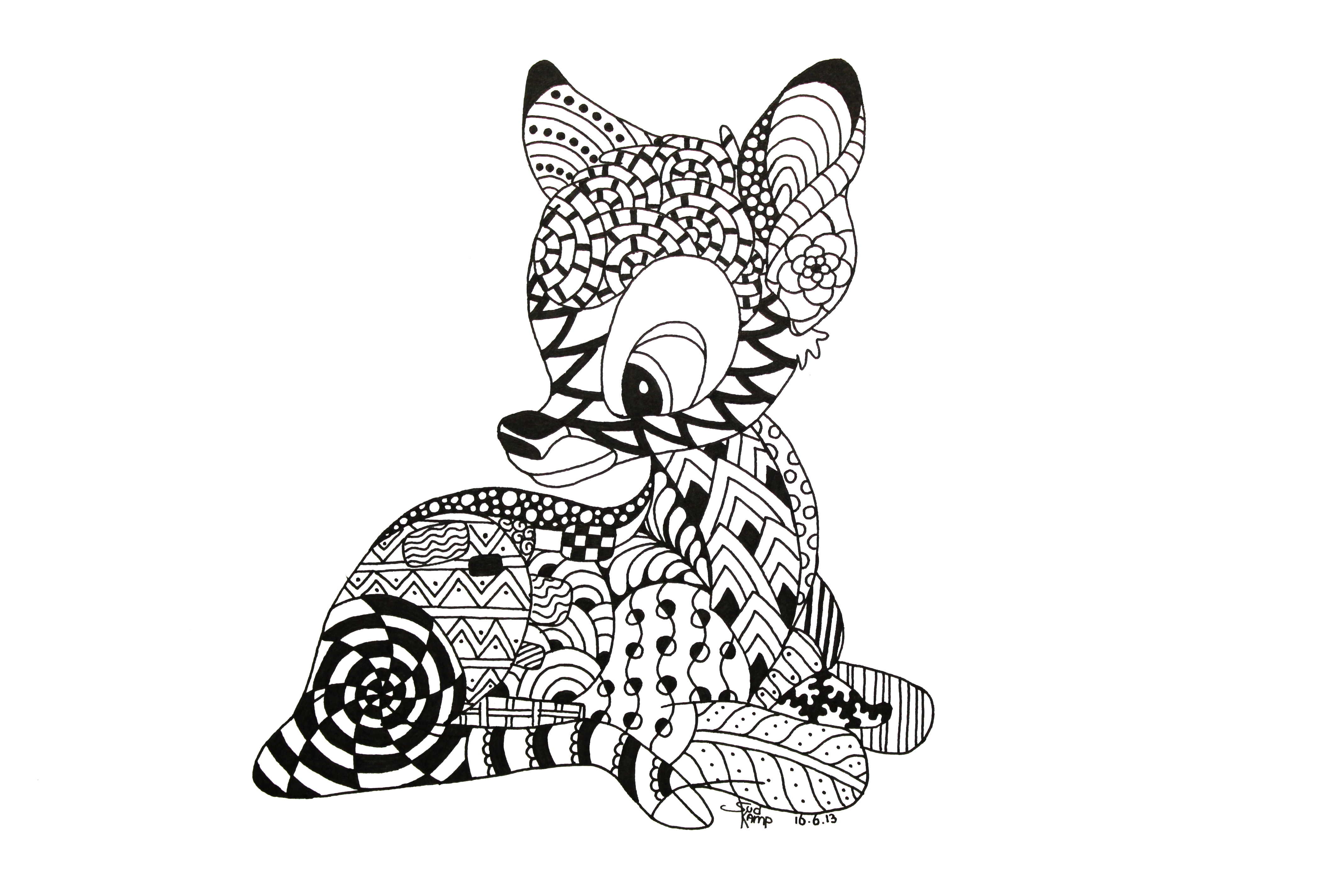 zentangle coloring pages of animals - photo #15