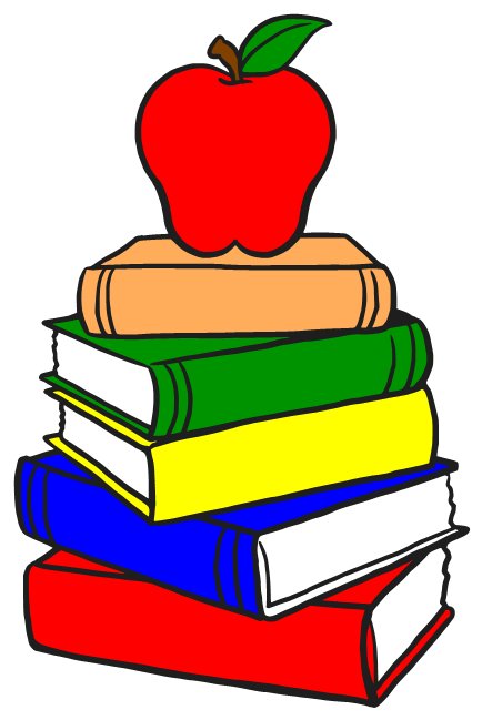 Stack Of Books With Apple Clipart