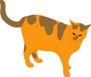 Orange And Brown Cat Clip Art - vector clip art ...