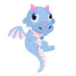 Illustration of Cute Cartoon Baby Dragon stock vector - Clipart.me