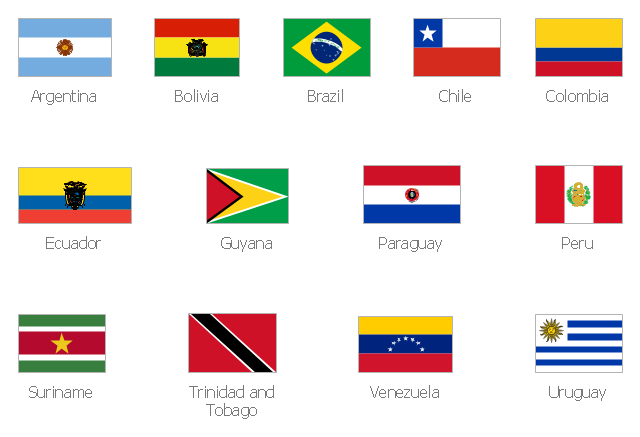 Geo Map - South America Continent | South America country flags ...