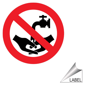 381 views Do Not Wash Hands Symbol Label LABEL-PROHIB-58 Hand Washing