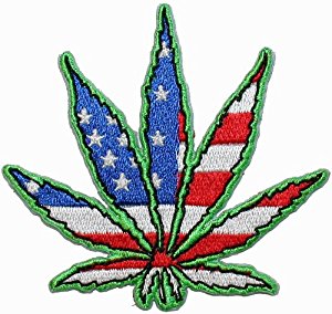 Amazon.com: Pot Marijuana Leaf US USA Flag Logo Embroidered iron ...