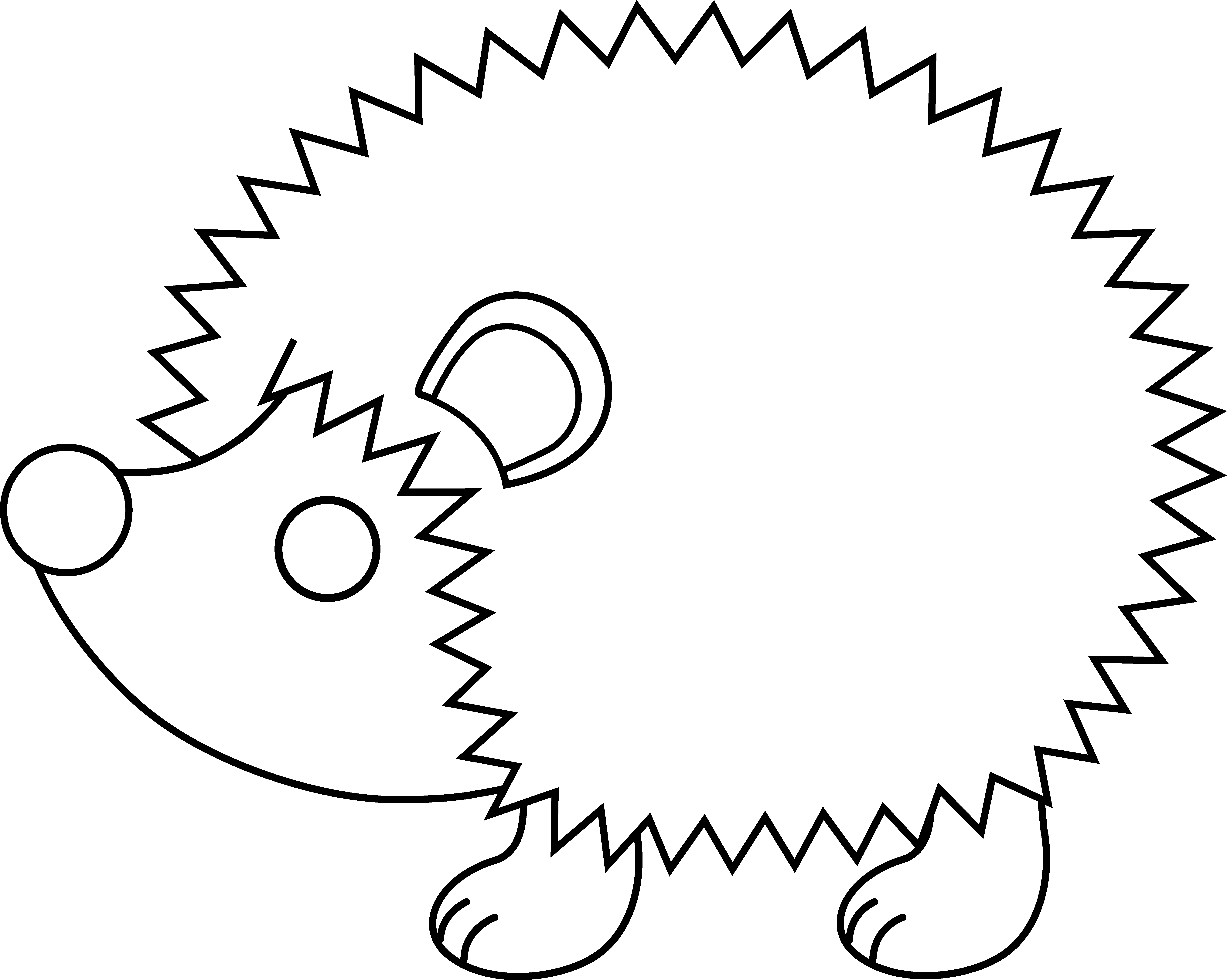 Cute hedgehog clipart black and white