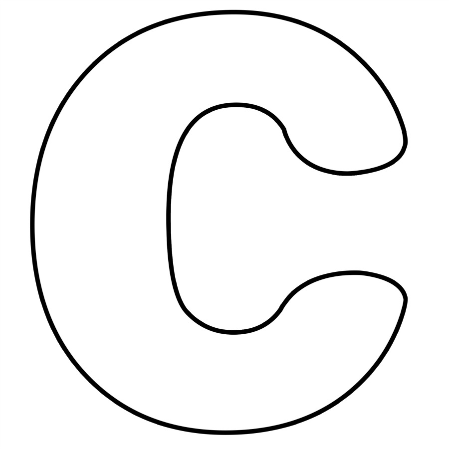 Letter c icon clipart black and white