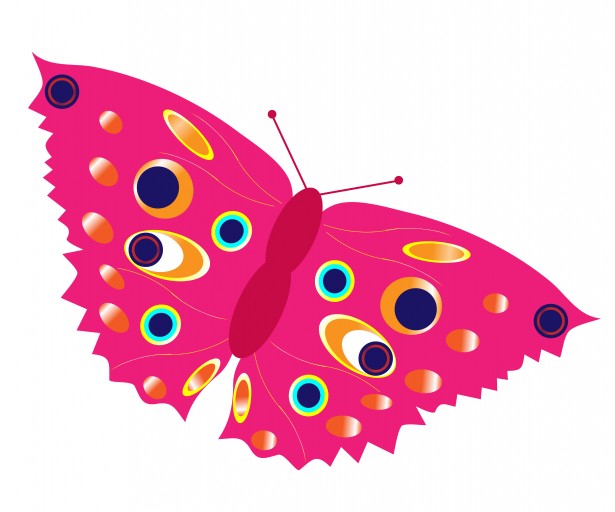 372 views Colorful butterfly clipart