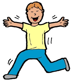 Excited people jumping clipart