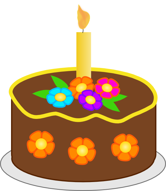 Clip Art: Version2 Chocolate Birthday Cake ...