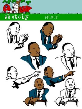 MARTIN LUTHER KING JR / MLK CLIPART / GRAPHICS - 300DPI COLOR AND ...
