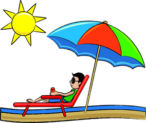Beach Cartoon Clipart Image - Cartoon Man Relaxing While on ...