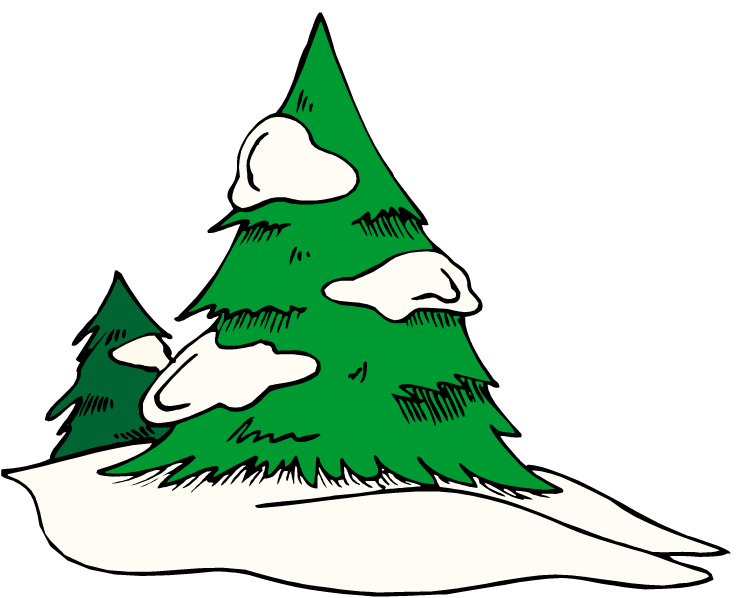 Pine tree with snow clipart