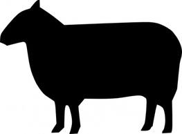 Silhouette of sheep clipart