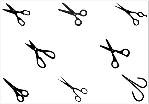 Scissors silhouette vector pack