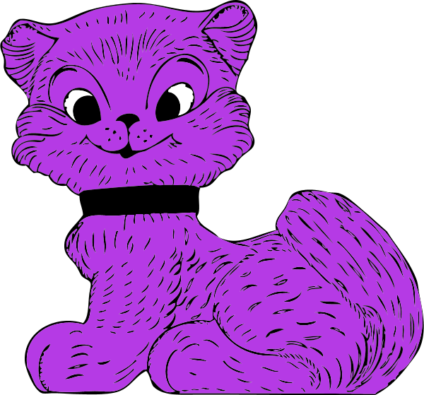 Purple cat clipart