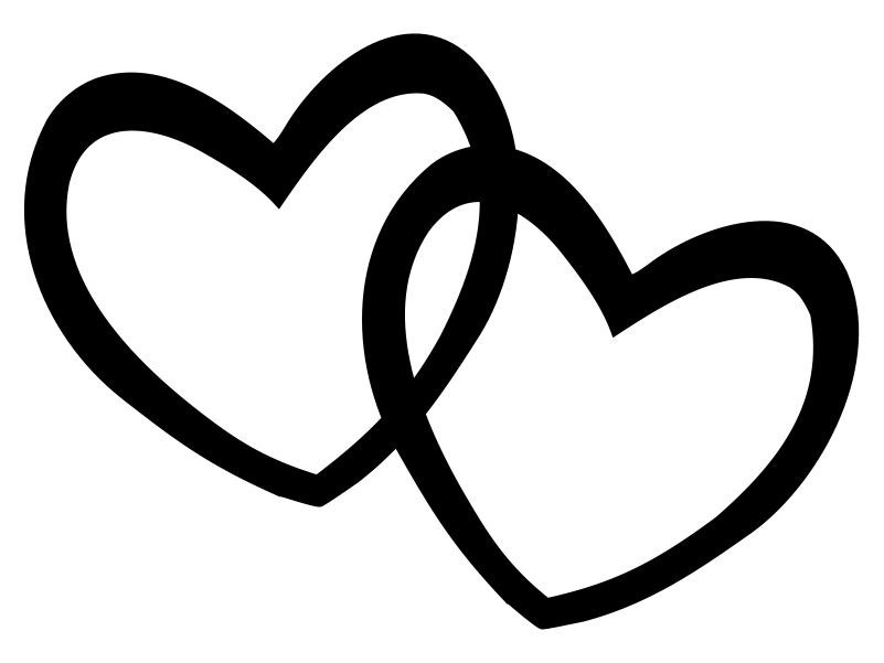 Wedding hearts clipart black and white