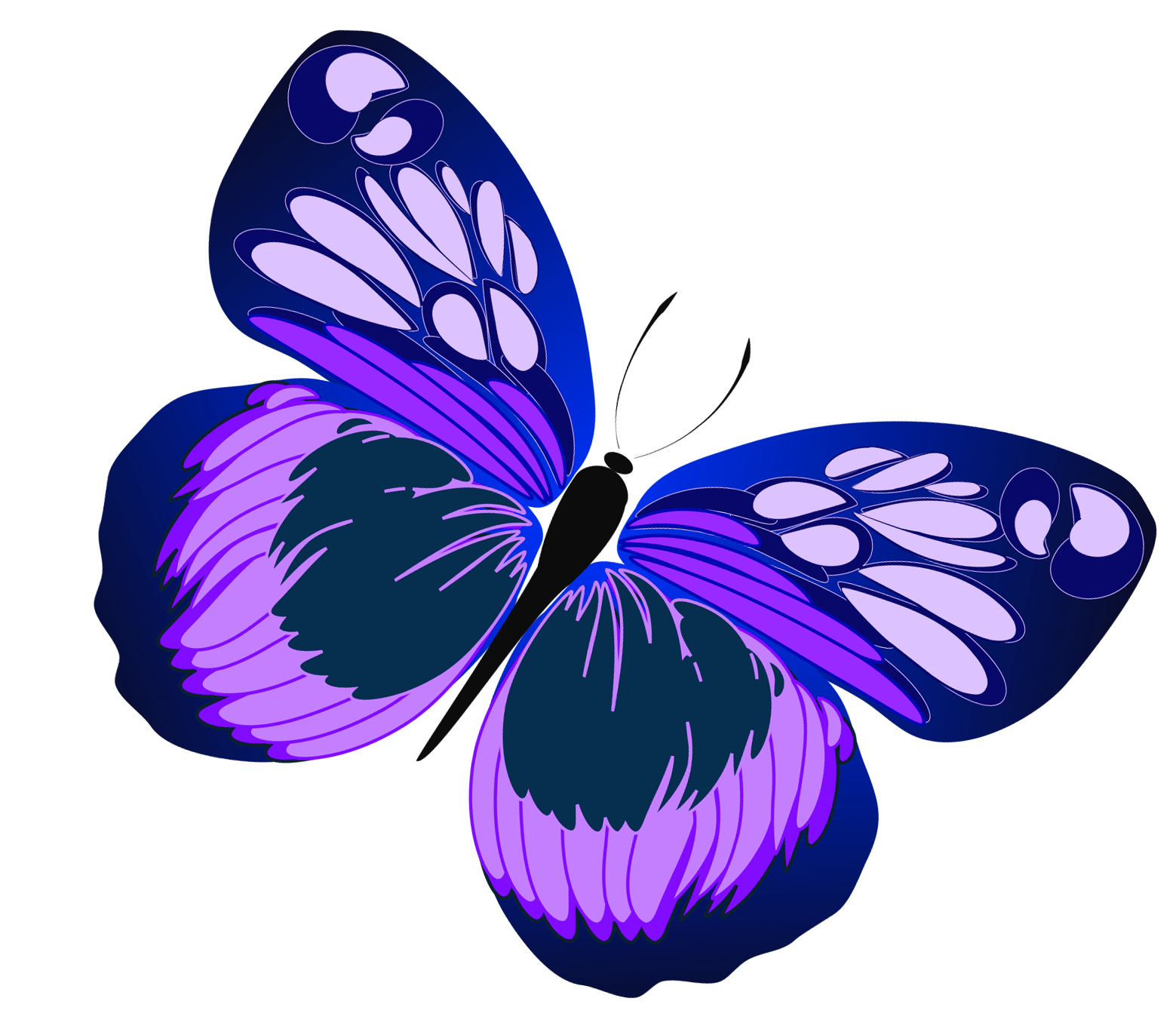 Blue and Purple Butterfly PNG Clipart
