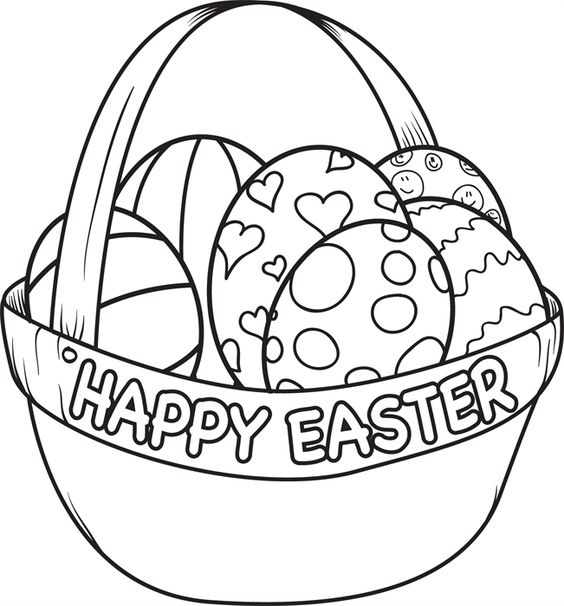 easter egg baskets coloring pages easter bunny coloring ...