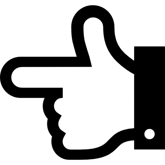 Hand with finger pointing to the left outline Icons | Free Download