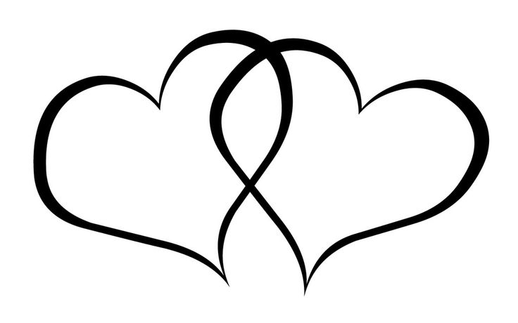 Wedding hearts clipart black and white