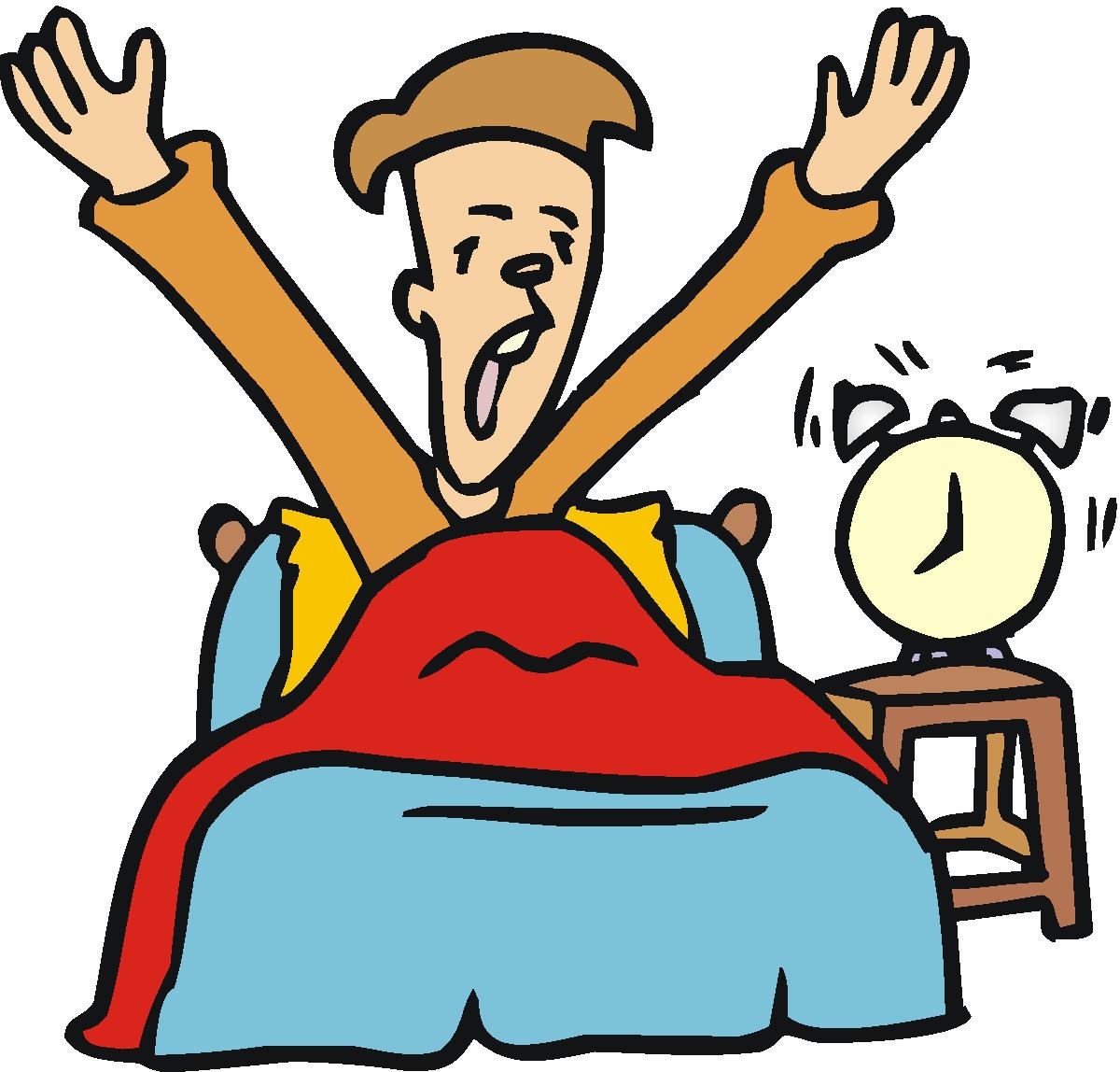 Waking up to go to school clipart