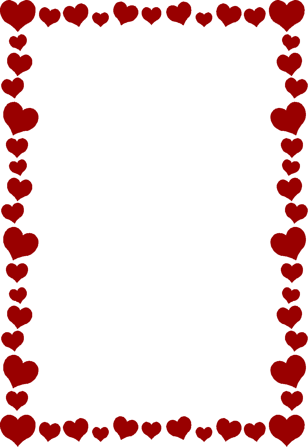 Heart page border clipart