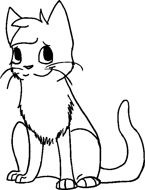 Cat sitting lineart