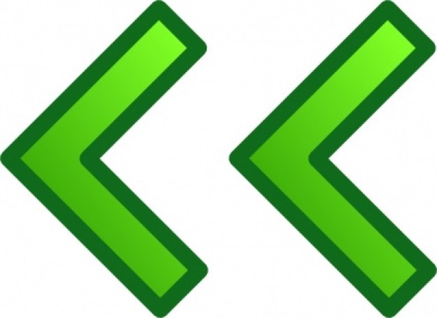 Green Left Double Arrows Set clip art | Download free Vector
