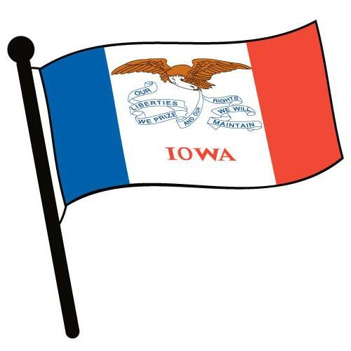 Iowa Waving Flag Clip Art