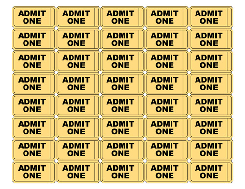 Free Printable Admit One Ticket Templates