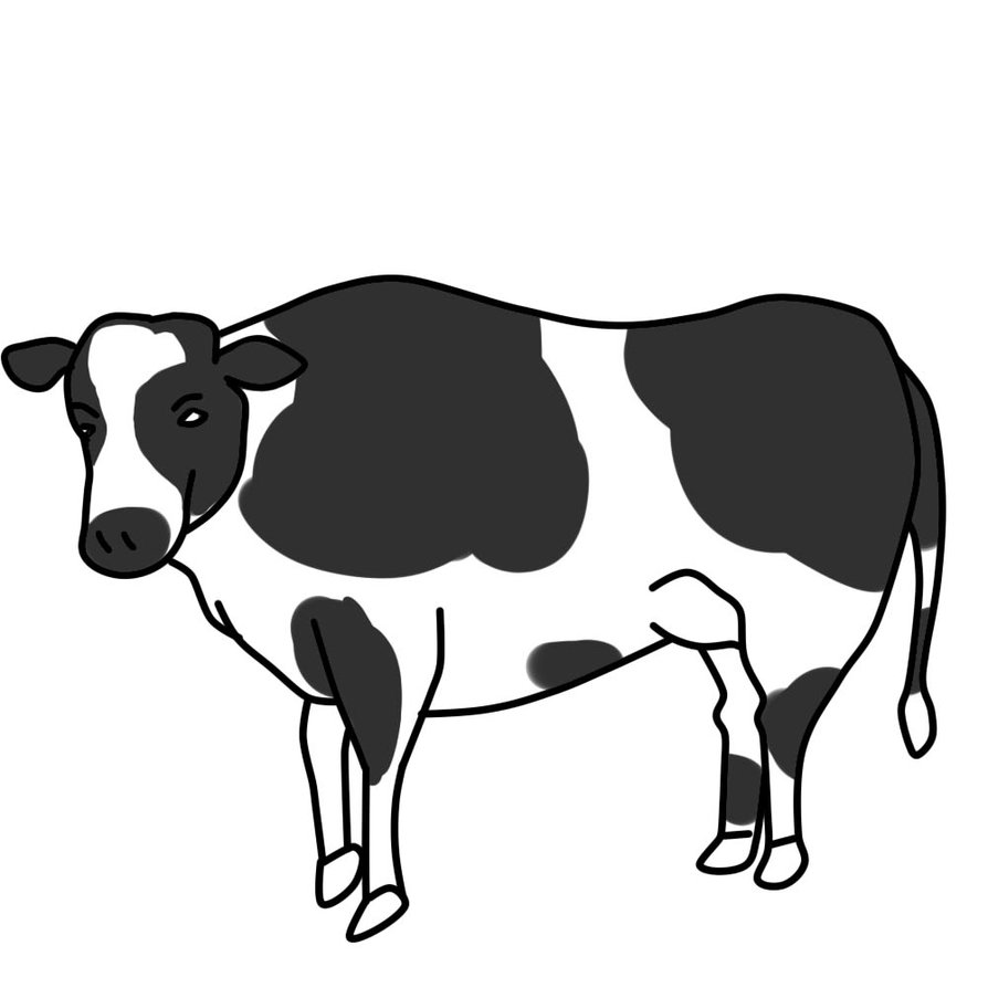 black and white cow clipart free - photo #14