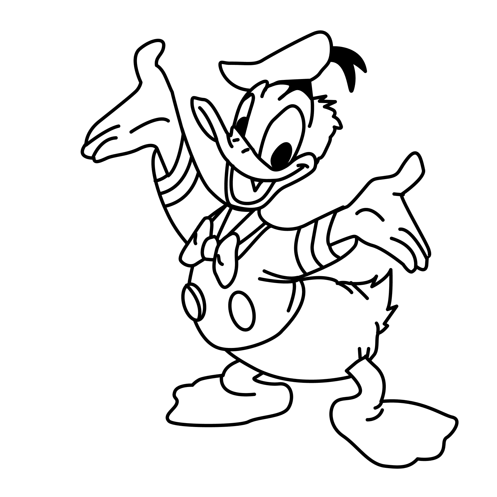 Donald Duck Line Drawing | Line Drawing - ClipArt Best ...