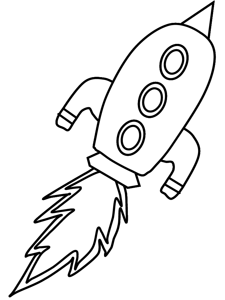 Rocket Ship Outline - AZ Coloring Pages